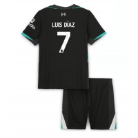 Liverpool Luis Diaz #7 Bortedraktsett Barn 2024-25 Kortermet (+ Korte bukser)